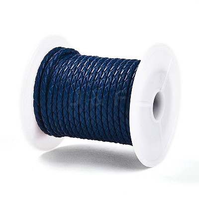 Braided Cowhide Leather Cord NWIR-N005-01E-3mm-1