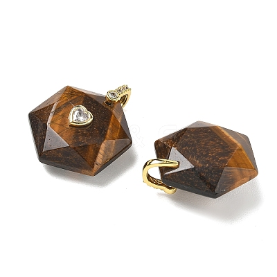 Natural Tiger Eye Faceted Pendants GG-CBA67BD-01G-L-1