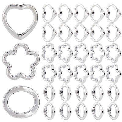 120Pcs 3 Styles Tibetan Style Alloy Bead Frames TIBE-SP0001-13-1