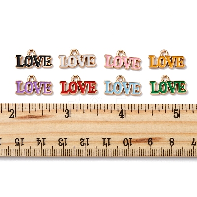 48Pcs 8 Colors Valentine's Day Theme Alloy Enamel Pendants ENAM-FS0002-51-1