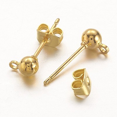 Brass Post Earring Findings EC593-G-1