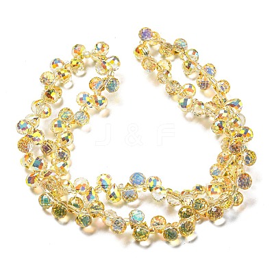 Transparent Electroplate Glass Beads Strands EGLA-M030-01A-HP01-1