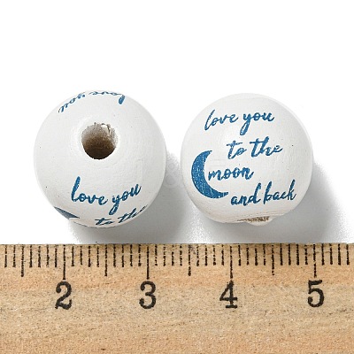 Printed Wood European Beads WOOD-G022-20E-1