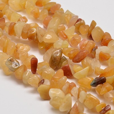 Natural Yellow Aventurine Chip Beads Strands X-G-L269-36-1