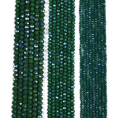 Electroplate Opaque Solid Color Glass Beads Strands EGLA-A044-P6mm-L09-1