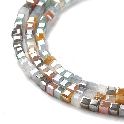 Gradient Color Electroplate Glass Bead Strands X-GLAA-E042-05-B05-1