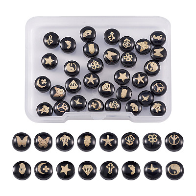 32Pcs 16 Style Handmade Lampwork Beads LAMP-CD0001-18-1