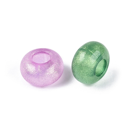 Transparent Acrylic European Beads OACR-Q200-18-1