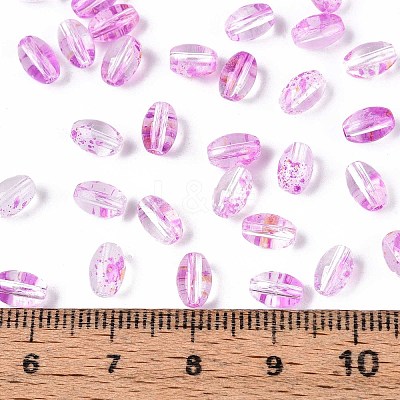 Baking Paint Transparent Glass Beads DGLA-T004-06F-1