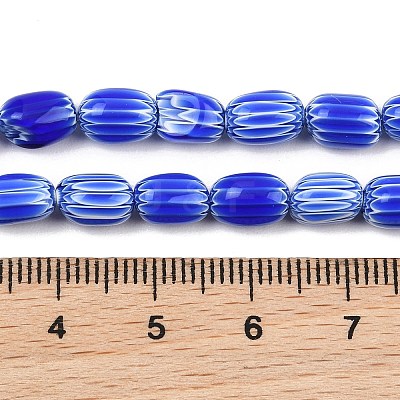 Handmade Millefiori Glass Oval Beads Strands LK-Z001-02A-01-1