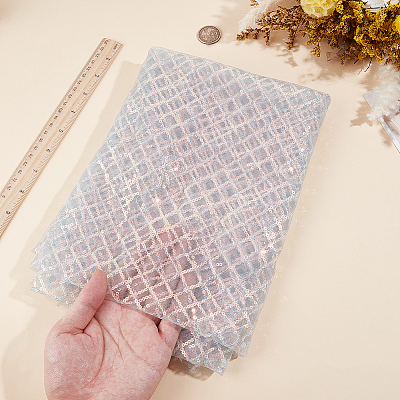 1M Polyester & PVC Sequined Mesh Fabric DIY-CY0003-54C-1