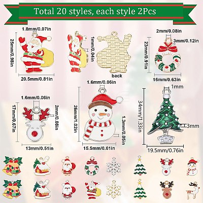 40Pcs 20 Style Alloy Enamel Pendants ENAM-SC0003-61-1
