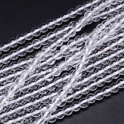 Round Natural Grade A Quartz Crystal Beads Strands G-H1648-4mm-01N-A-1