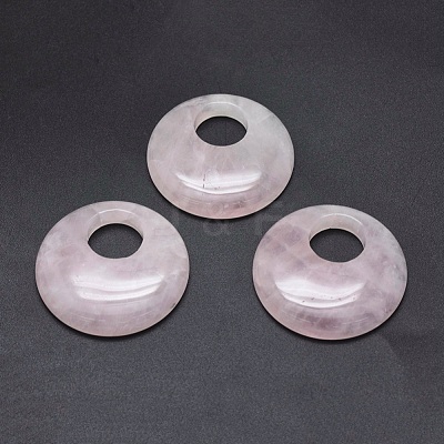 Natural Rose Quartz Pendants G-P384-A-1