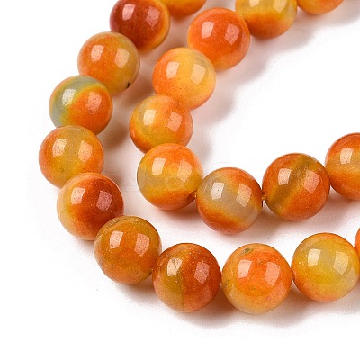 Dyed Natural White Jade Beads Strands G-T138-10mm-210-25-1