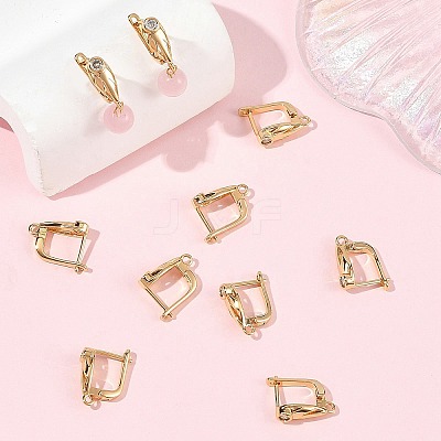 SHEGRACE Brass Micro Pave Cubic Zirconia Hoop Earring Findings XGRQ79128-940G-1