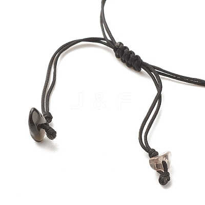 Natural Obsidian Chips Braided Bead Bracelet BJEW-JB08019-08-1