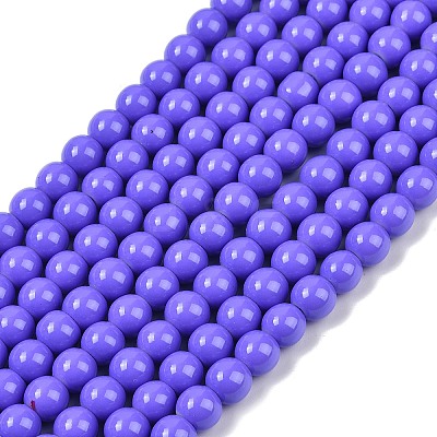 Painted Glass Bead Strands X-DGLA-S071-8mm-B41-1