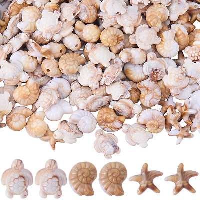 150Pcs 3 Styles Opaque Acrylic Beads OACR-SC0002-94-1