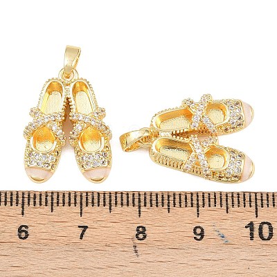 Brass Micro Pave Cubic Zirconia Pendants KK-C248-07G-01-1