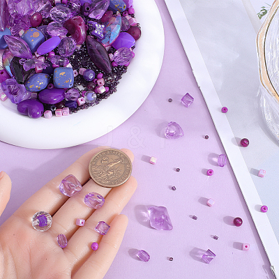 100G 5 Styles Acrylic Beads OACR-SC0001-72A-1