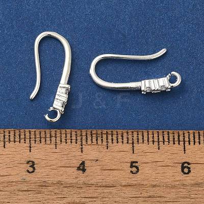 Rack Plating Brass Micro Pave Clear Cubic Zirconia Earring Hooks KK-A231-04S-1