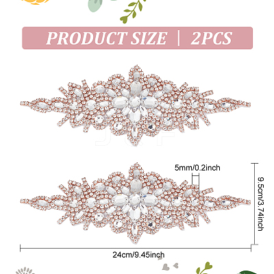 Flower Glass Crystal Rhinestone Applques DIY-WH0304-643B-1