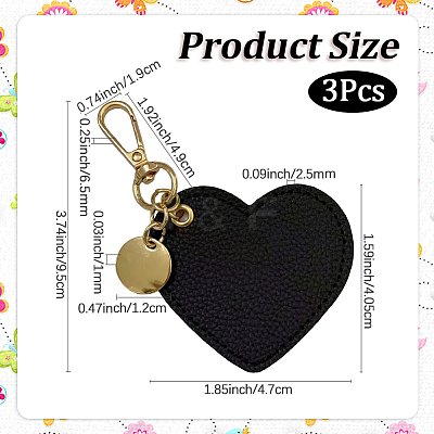 3Pcs PU Leather Pendant Decorations KEYC-CL0001-54-1