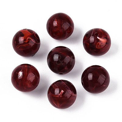 Round Acrylic Imitation Gemstone Beads OACR-R029-16mm-05A-1