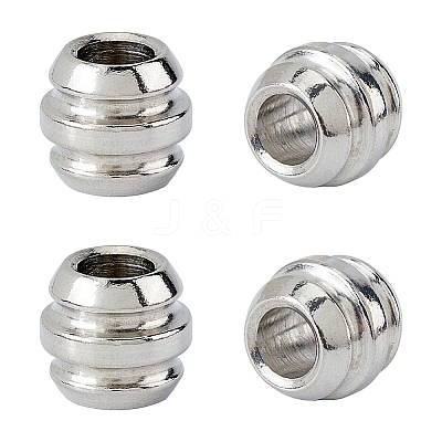 4Pcs Drum 304 Stainless Steel European Beads STAS-DC0017-29-1