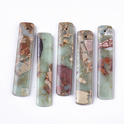 Natural Aqua Terra Jasper Pendants G-S366-007E-1