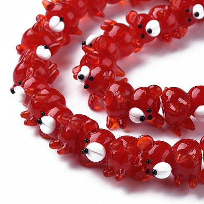 Transparent Handmade Bumpy Lampwork Beads Strands LAMP-T007-19-B07-1
