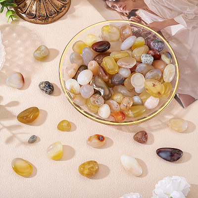 250G Dyed & Heated Natural Agate Beads G-TA0002-73B-1