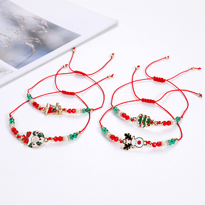 Christmas Alloy Enamel Pendant Link Bracelets FS-WG9F6E2-01-1