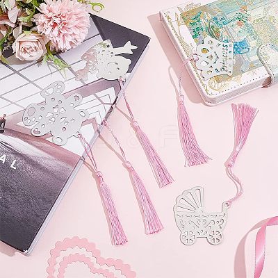 20Pcs 4 Style Stainless Steel Bookmarks OFST-CA0001-02B-1