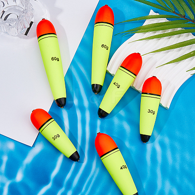 6Pcs 3 Styles EVA Fishing Foam Float Fishing Rig Float AJEW-HY0001-67-1