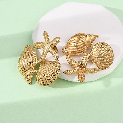 304 Stainless Steel Stud Earrings EJEW-L304-07G-1