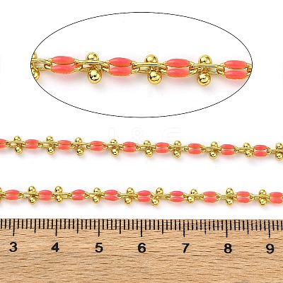 Brass Enamel Link Chains CHC-L050-07G-07-1