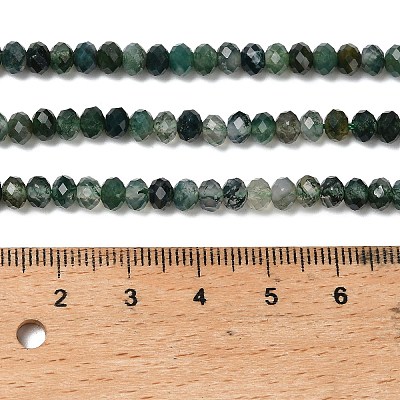 Natural Moss Agate Beads Strands G-C228-A01-3x4mm-1