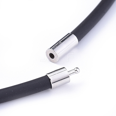 4mm Black Rubber Necklace Jewelry Making X-NJEW-H078-16-1