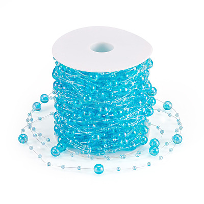 Acrylic Round Beaded Link Chains DIY-MB0007-001D-1