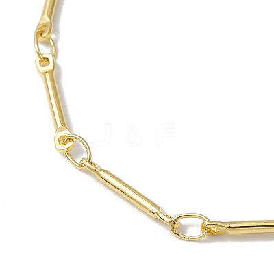 Brass Bar Link Chain Bracelets for Women Men BJEW-JB10274-01-1