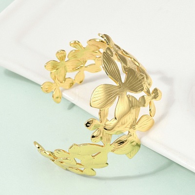 304 Stainless Steel Cuff Bangles for Women BJEW-Z097-08G-1
