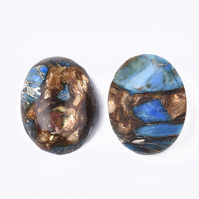 Assembled Synthetic Imperial Jasper and Bronzite Cabochons G-S329-080C-1