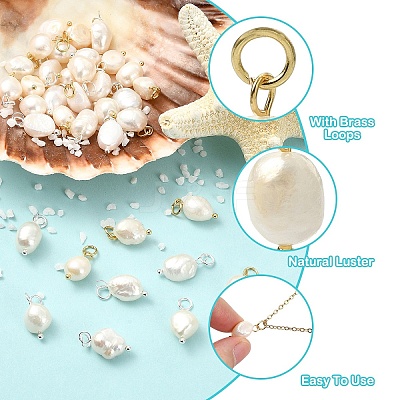 12Pcs 2 Colors Grade B Natural Cultured Freshwater Pearl Charms FIND-YW0004-29-1