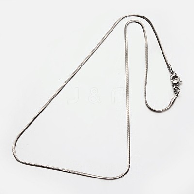 Non-Tarnish 304 Stainless Steel Snake Chain Necklaces NJEW-M114-31-P-1