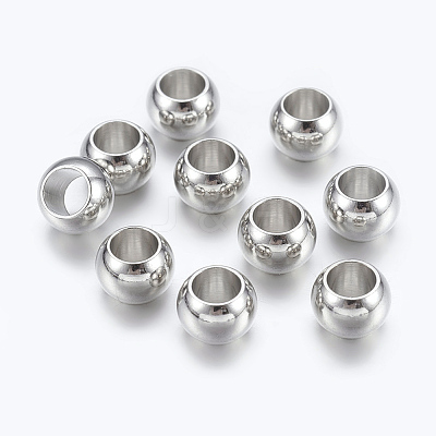 Platinum Brass European Beads X-KK-E359-7mm-P-1