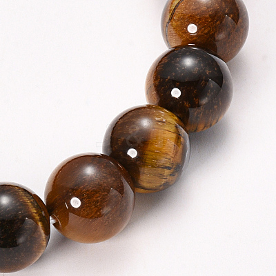 Natural Tiger Eye Beaded Stretch Bracelets BJEW-Q692-13-8mm-1