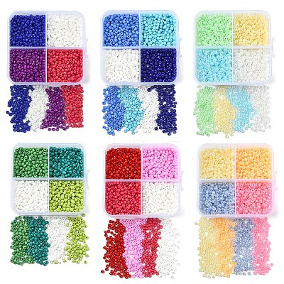 72G 4 Styles Glass Seed Beads SEED-YW0002-77A-1