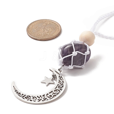 Moon 201 Stainless Steel Pendant Decorations HJEW-JM00958-04-1